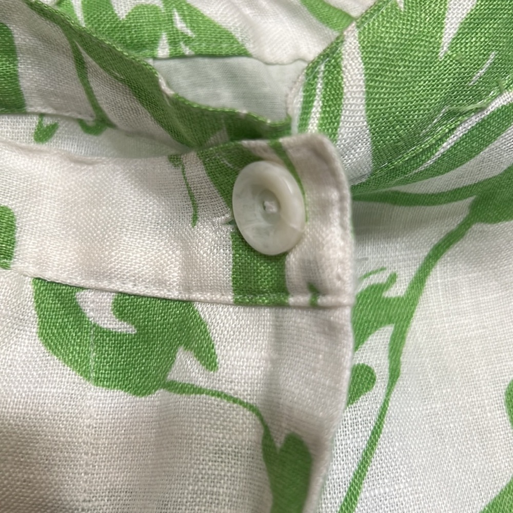 Coldwater Creek White Green Floral Print Linen Wrap Skirt Sz M NWT $80 - Picture 10 of 14